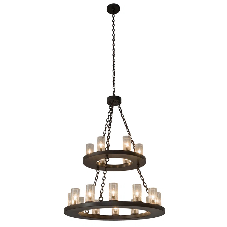 2nd Ave Lighting Loxley 18 - Light Dimmable Wagon Wheel Chandelier