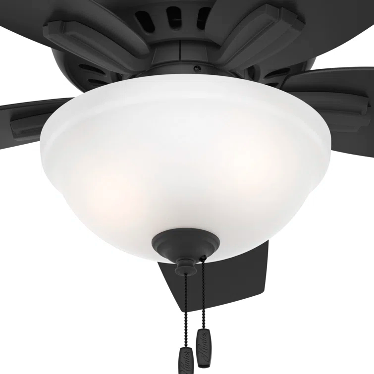 Newsome 42" 5 - Blade Traditional Flush Mount Indoor Ceiling Fan with Lights and Pull Chains