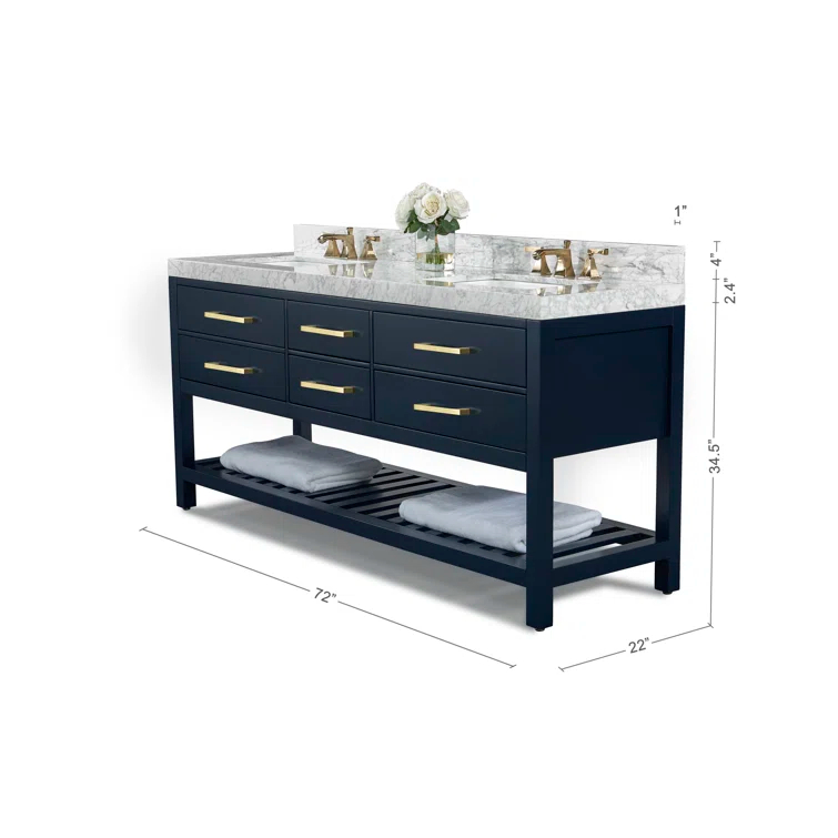 Elizabeth 72'' W Double Vanity