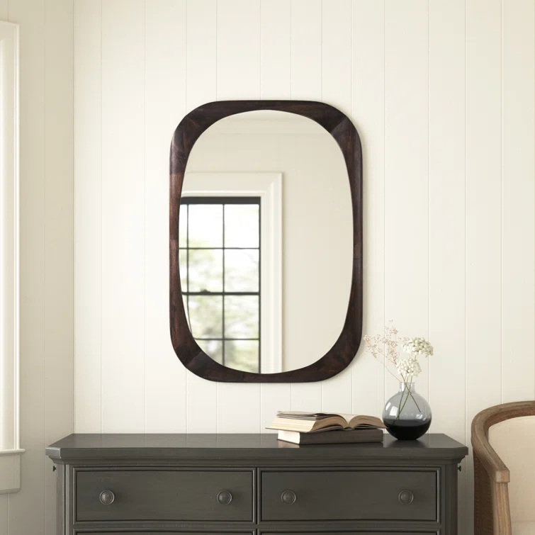 Henna Wood Flat Wall Mirror