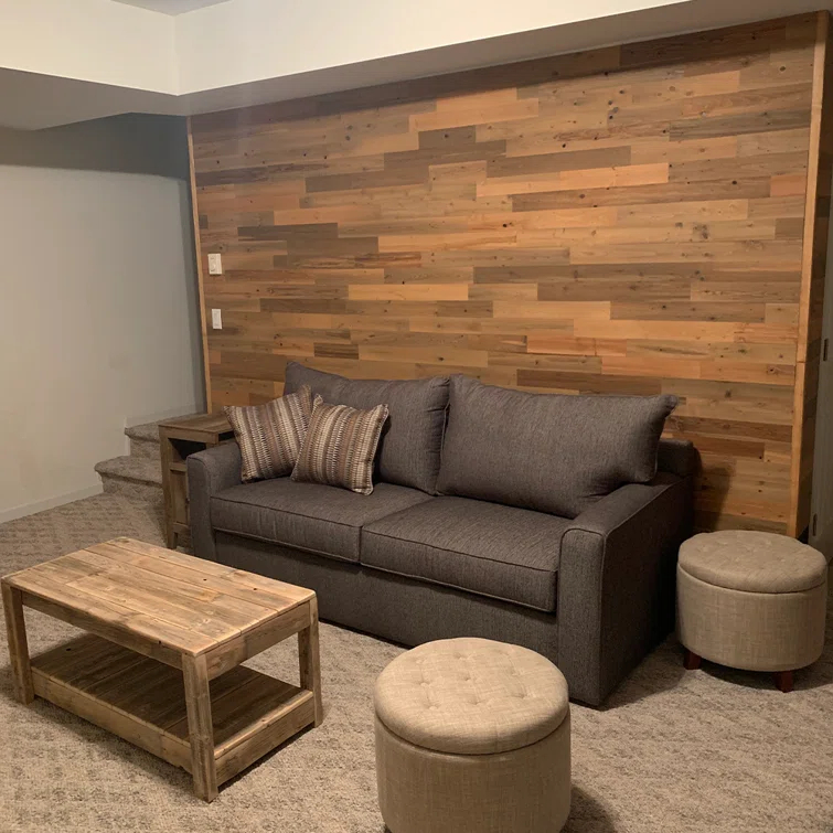 Timberchic River Reclaimed Wooden Wall planks - Simple Peel & Stick Wall Covering Application for DIY Accent Wall & Home Improvement - Modern, Premium Wall Paneling