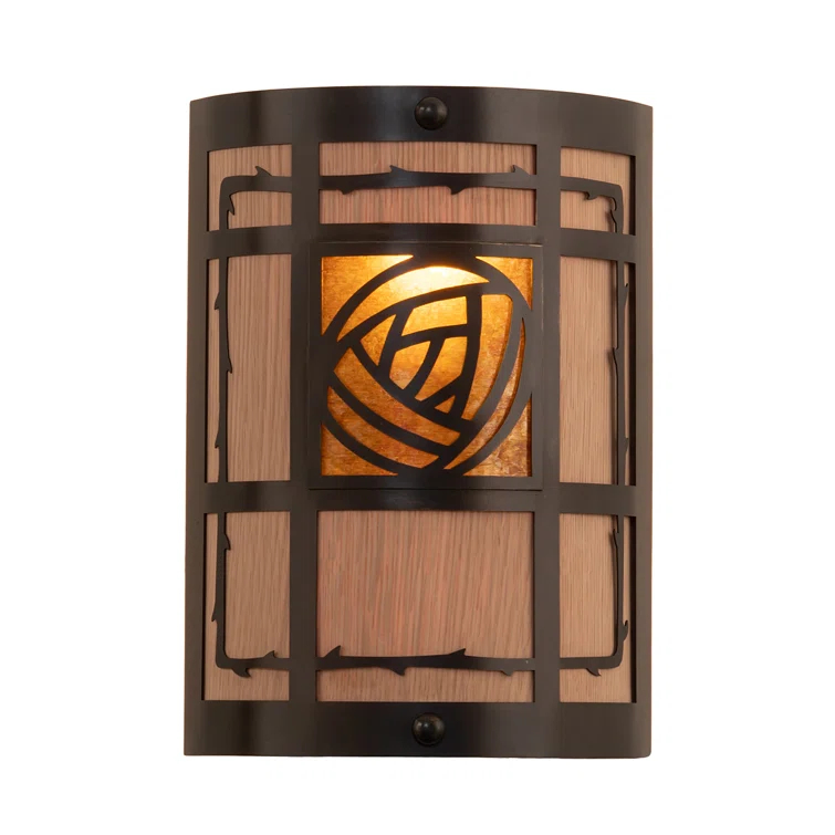 Rustic Lodge Solid Brass Flush Mounted Sconce