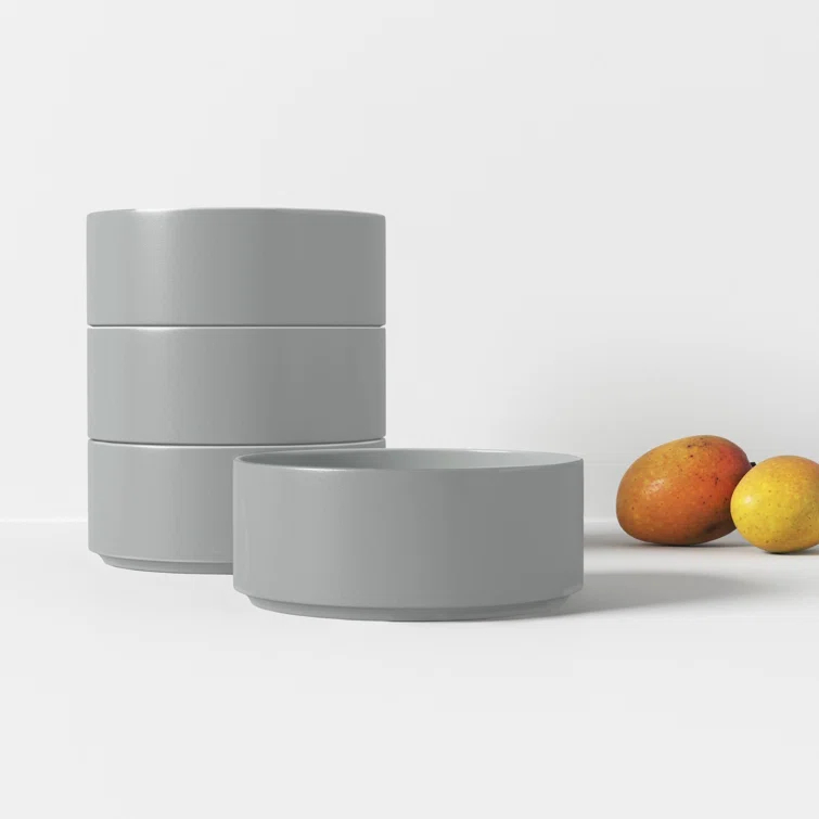 Blomus 63722.4 6 in. PILAR Medium Bowl  Grey - Set of 4