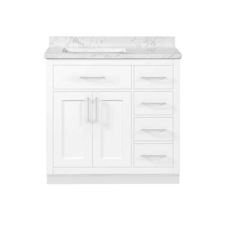 OVE Decors Athea 36 in. W Bath Vanity with Premium Countertop and Power Bar