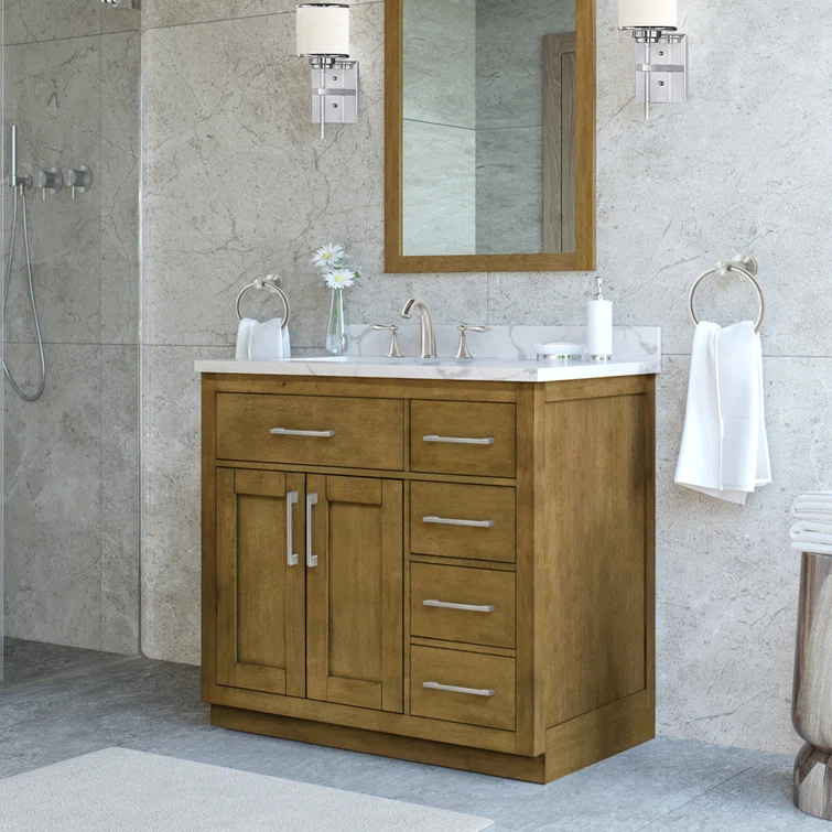 OVE Decors Athea 36 in. W Bath Vanity with Premium Countertop and Power Bar