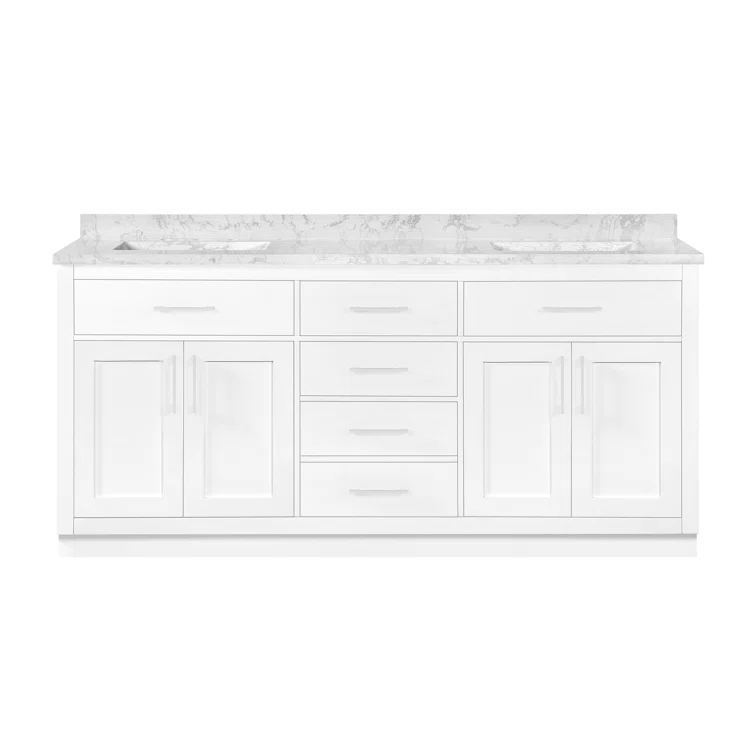 OVE Decors Athea 72 in. W Bath Vanity with Premium Countertop and Power Bar