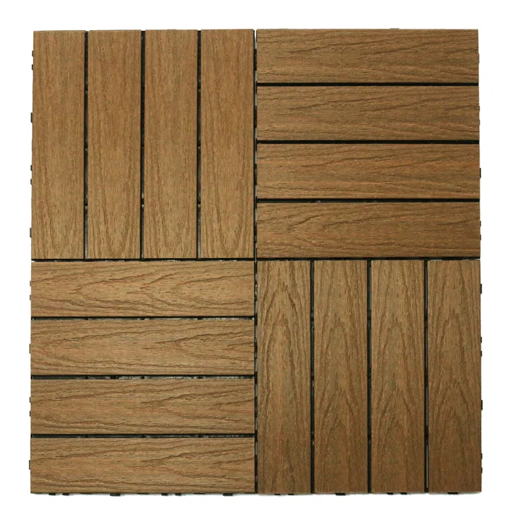 UltraShield Naturale 1 ft. x 1 ft. Quick Deck Outdoor Composite Deck Tile in Peruvian Teak (10 sq. ft. Per Box)