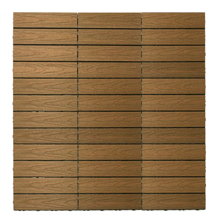 UltraShield Naturale 1 ft. x 1 ft. Quick Deck Outdoor Composite Deck Tile in Peruvian Teak (10 sq. ft. Per Box)