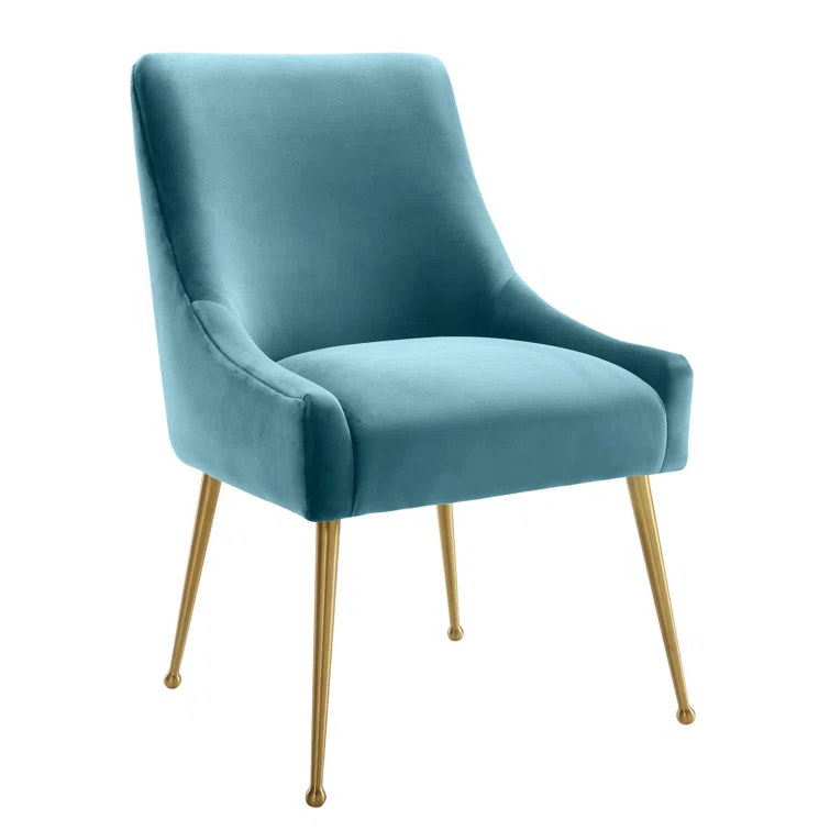 Beatrix 19'' H Velvet Upholstered Metal Parsons Chair