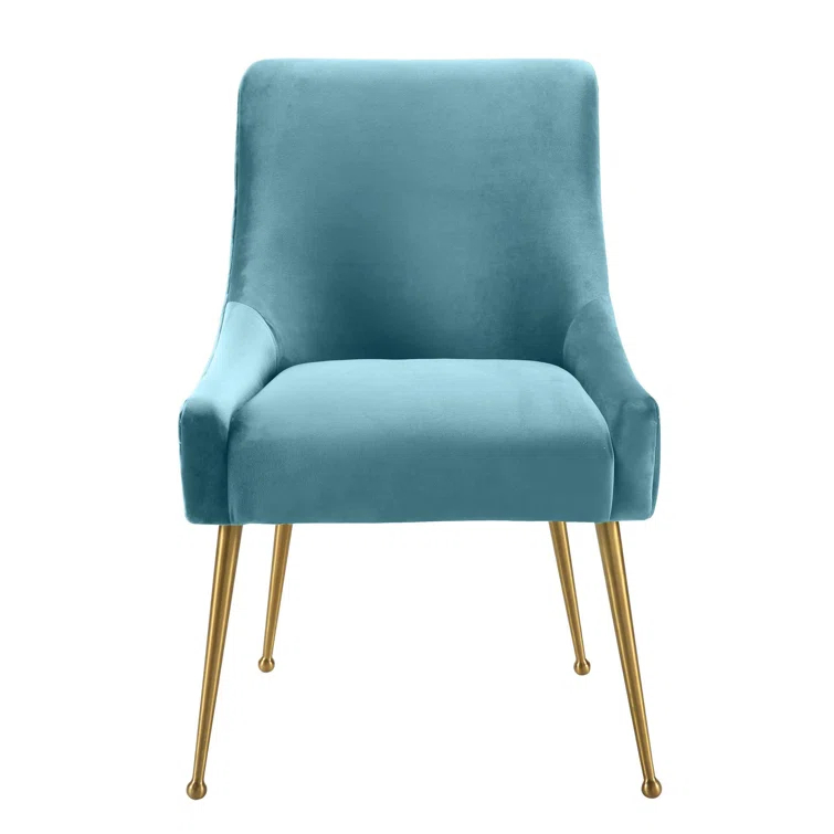 Beatrix 19'' H Velvet Upholstered Metal Parsons Chair