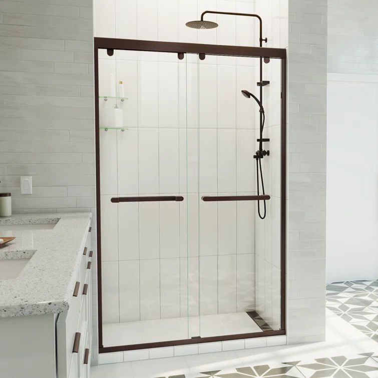 Charisma-X 44" W x 76'' H Bypass Semi-Frameless Shower Door with ClearMax Glass Treatment Technology