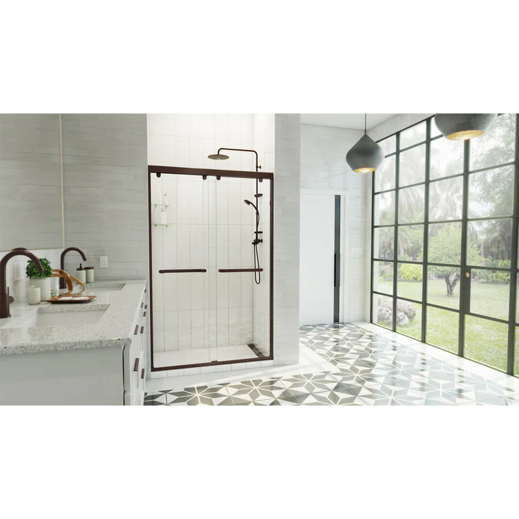 Charisma-X 44" W x 76'' H Bypass Semi-Frameless Shower Door with ClearMax Glass Treatment Technology