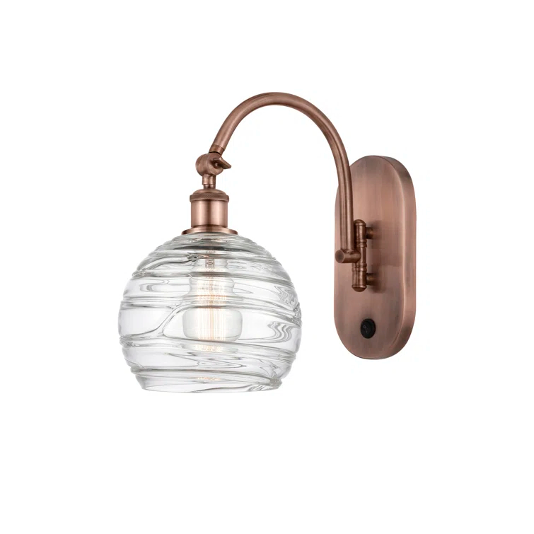 Athens Deco Swirl Steel Armed Sconce