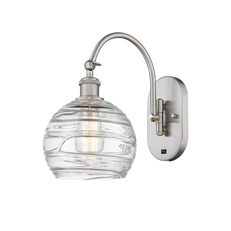 Innovations Lighting Athens Deco Swirl Steel Swing Arm Sconce