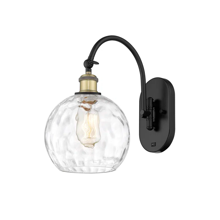 Athens Water Glass Steel Swing Arm Sconce