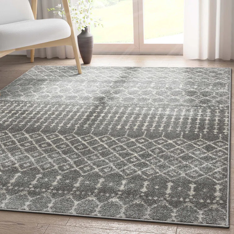 Mystic Colette Moroccan Trellis Grey Area Rug