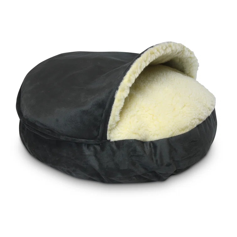 Snoozer Cozy Cave Luxury Hooded Microsuede Pet Bed