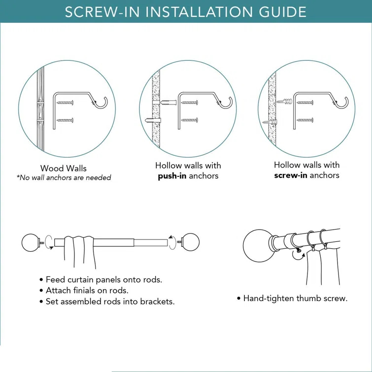 Adjustable 1" Single Curtain Rod