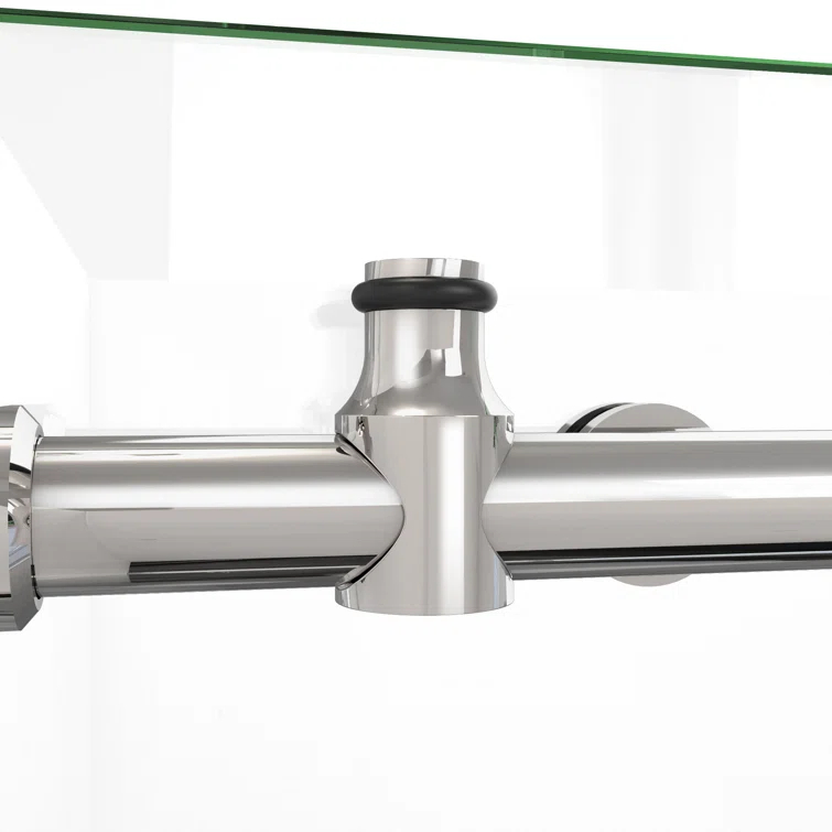 60.38" W x 34.5" D x 76" H Frameless Rectangle Sliding Shower Enclosure