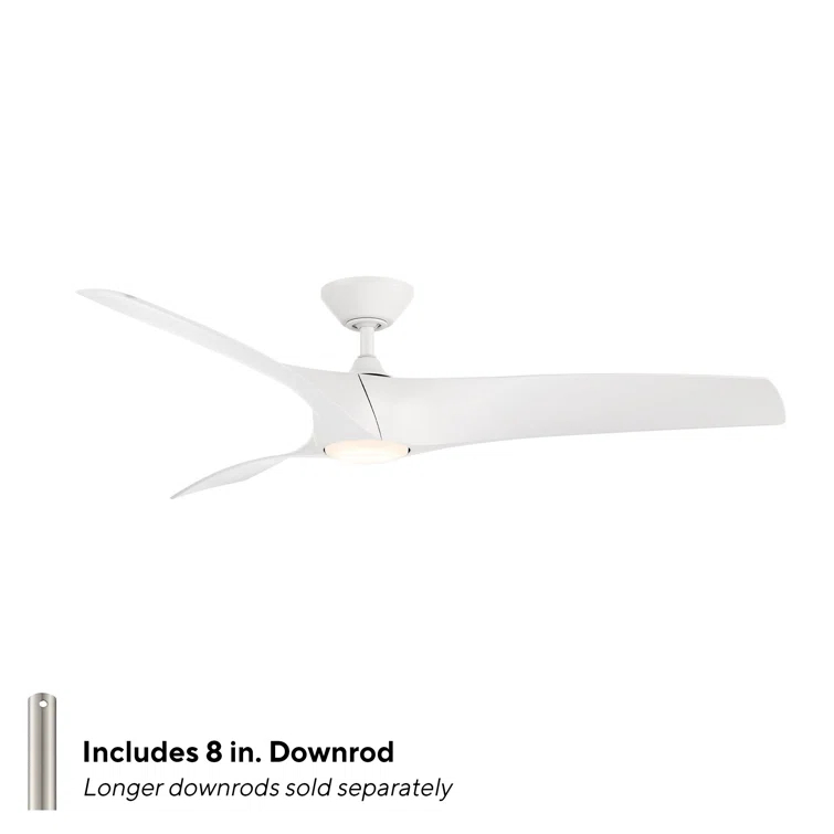 Zephyr 3 - Blade Outdoor/Indoor Smart Ceiling Fan with 2700K-3000K-4000K-5000K Selectable LED Light Kit and Remote Control Included