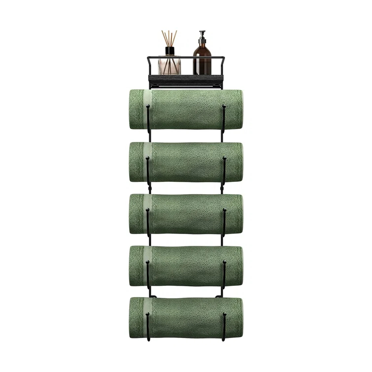 Sorbus 5-Tier Wall Mounted Metal Towel Rack with Shelf