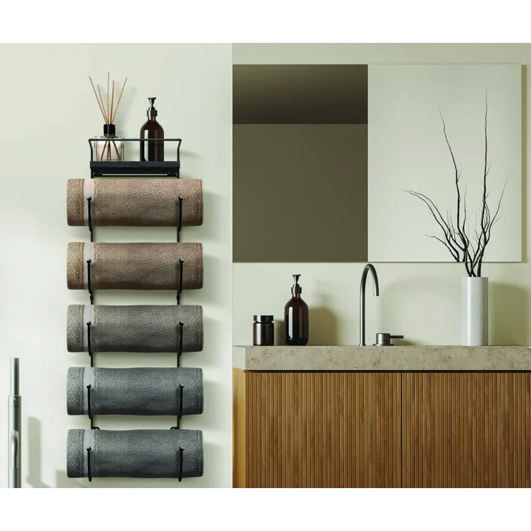 Sorbus 5-Tier Wall Mounted Metal Towel Rack with Shelf