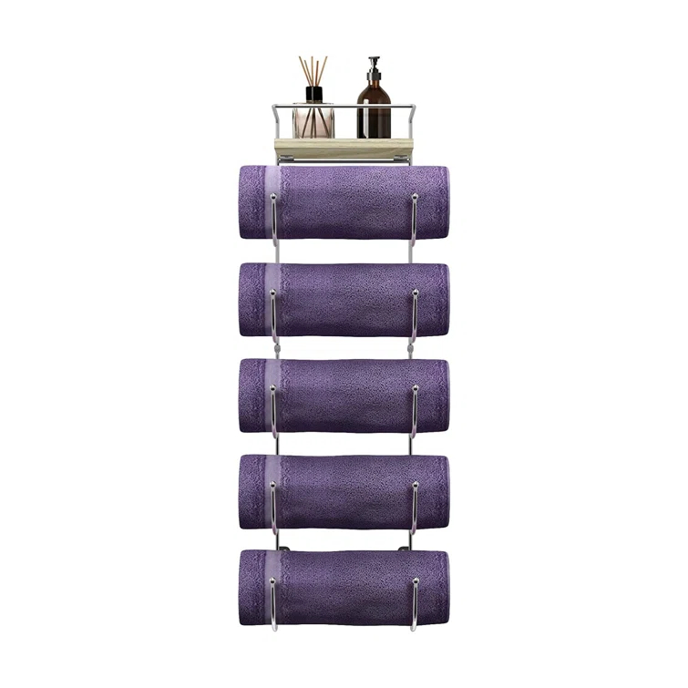 Sorbus 5-Tier Wall Mounted Metal Towel Rack with Shelf