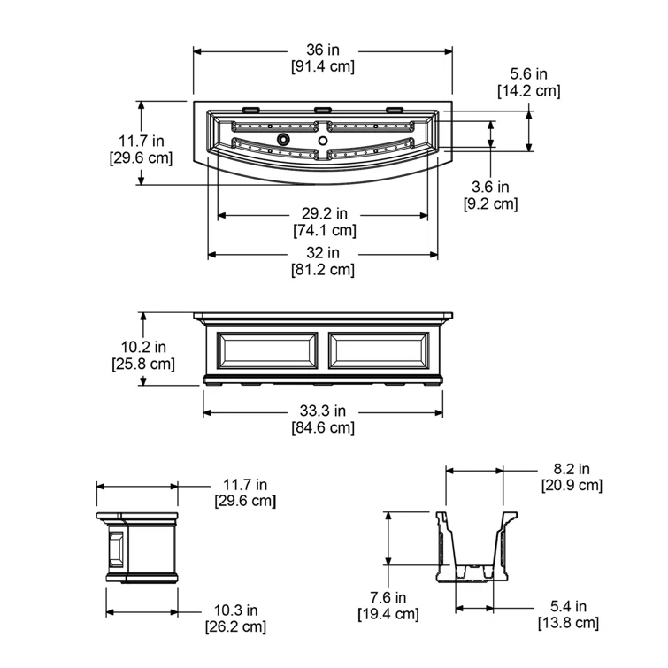 Nantucket Resin Window Box with Water Reservoir