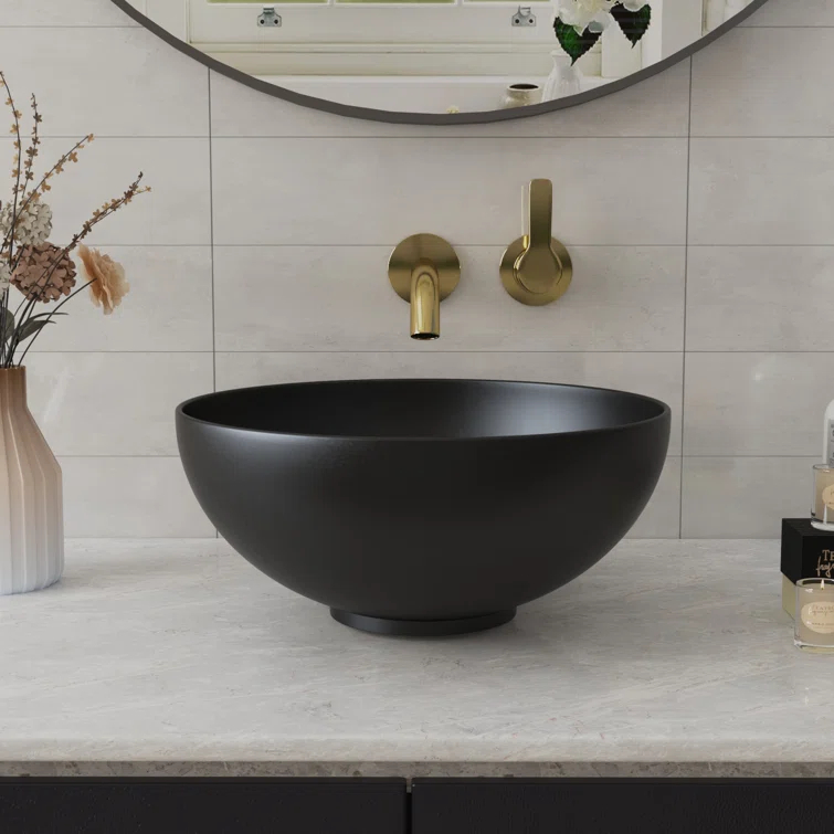 DeerValley Symmetry 13" x 13'' Circular/Round Vitreous Vessel Bathroom Sink