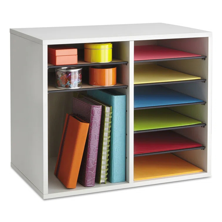 Wood Adjustable-Compartment Literature Organizer (Desktop)