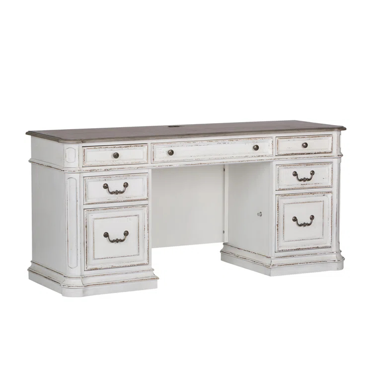 Liberty Furniture Salinas Credenza Home Office Desk with Built in Outlets