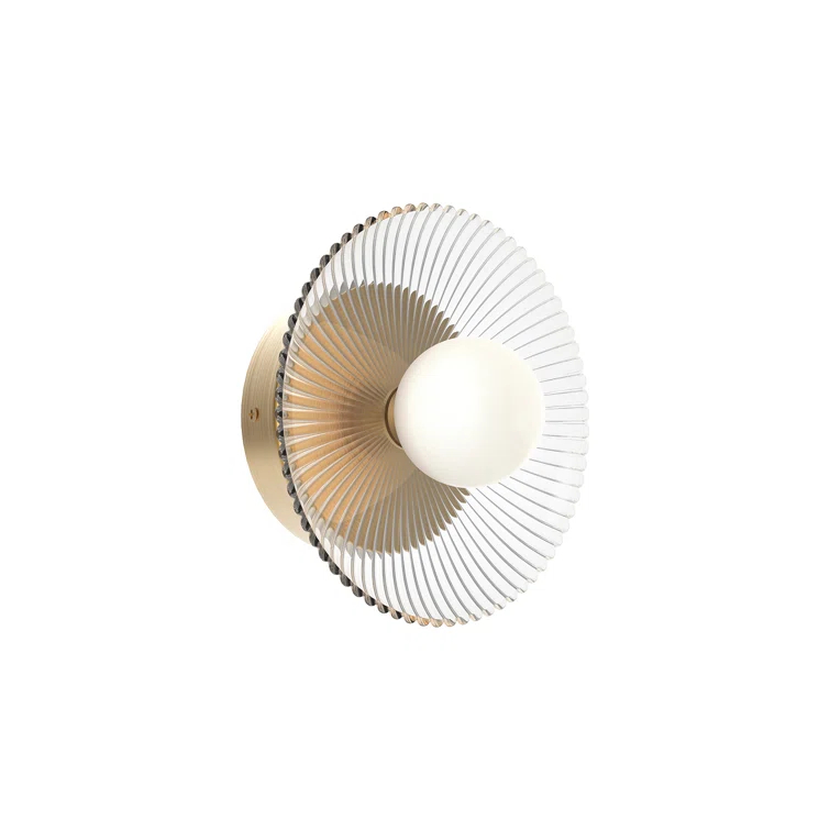 Hera Single Light Glass Dimmable LED Armed Sconce