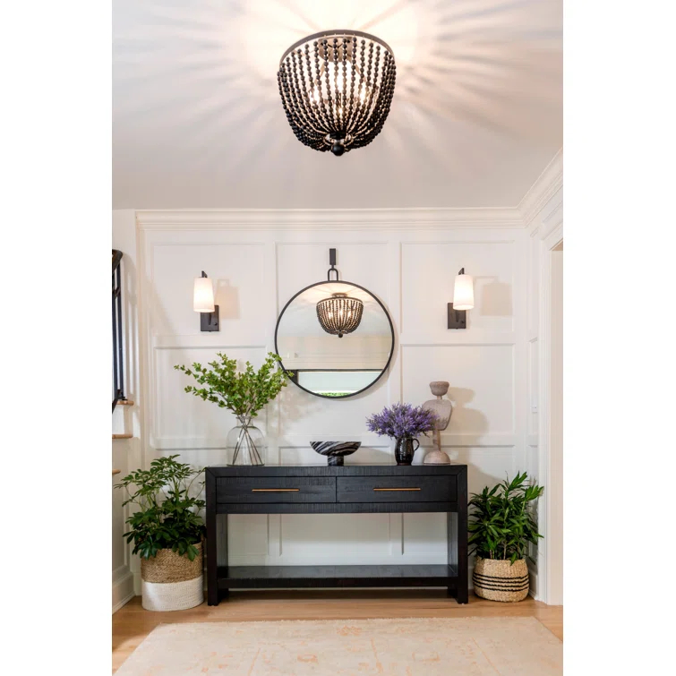 Conway 4 Light Wood Dimmable Empire Chandelier