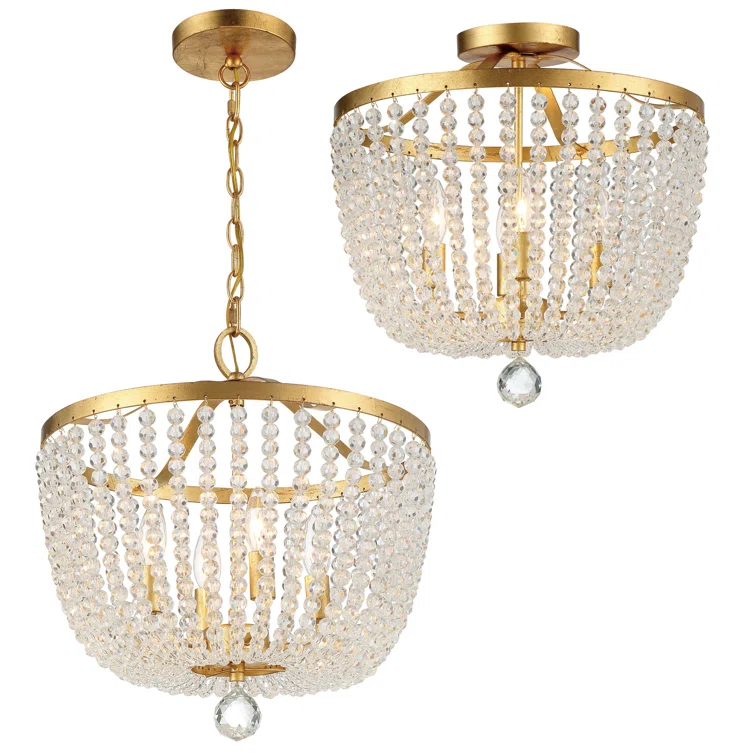 Conway 4 Light Wood Dimmable Empire Chandelier