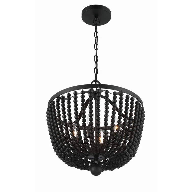 Conway 4 Light Wood Dimmable Empire Chandelier