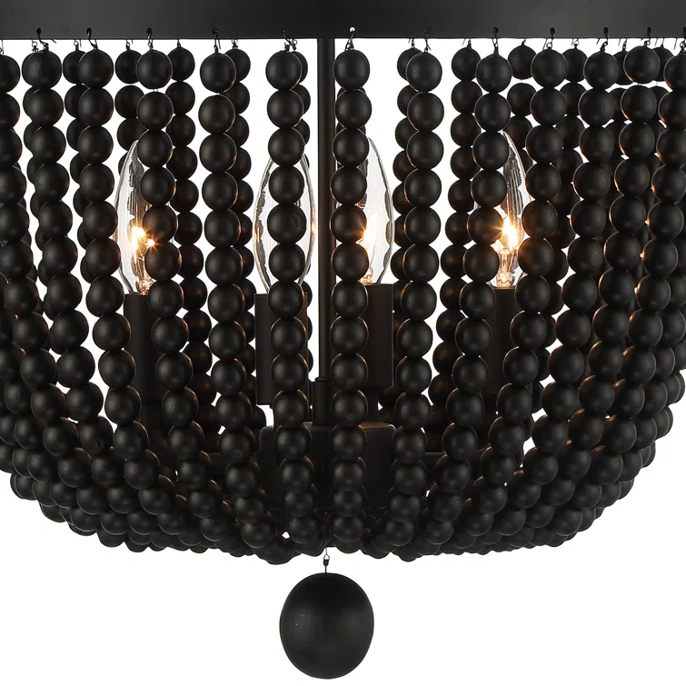 Conway 4 Light Wood Dimmable Empire Chandelier