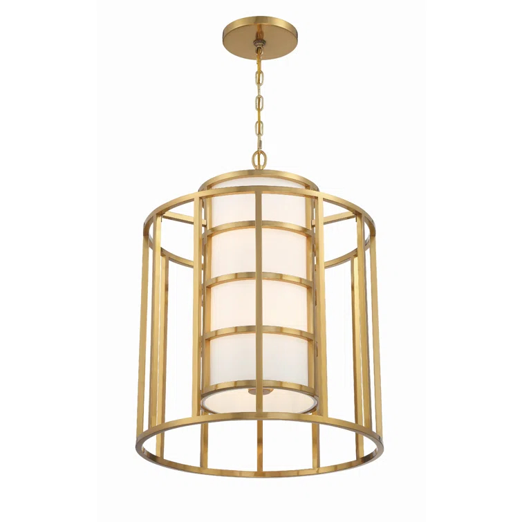 Luxe Gold Mini Drum 6-Light Silk Chandelier