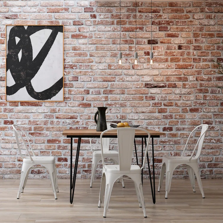 Hunter Solid Mango Wood Dining Table, Industrial Style