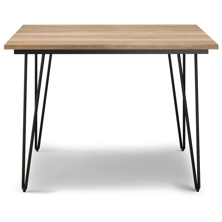 Hunter Solid Mango Wood Dining Table, Industrial Style