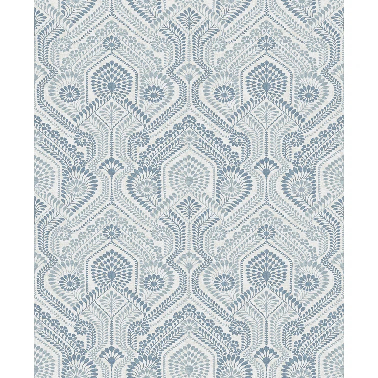 A-Street Prints Fernback Grey Ornate Botanical Wallpaper | Perigold