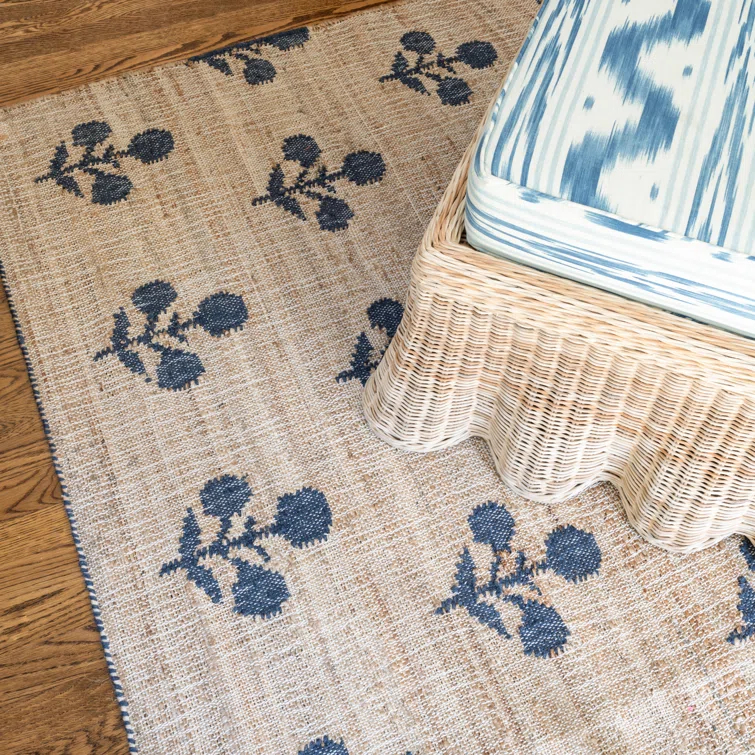 Erin Gates by Momeni Orchard Bloom Blue Hand Woven Wool and Jute Area Rug