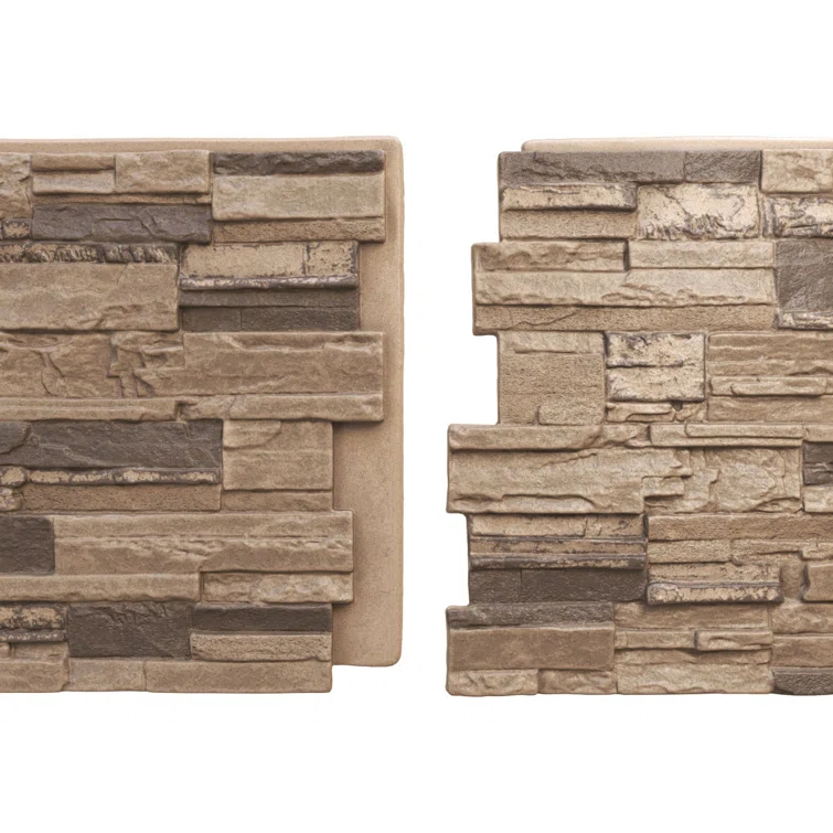 Cascade Stacked Faux Stone 24.75" x 48.625" Wall Paneling