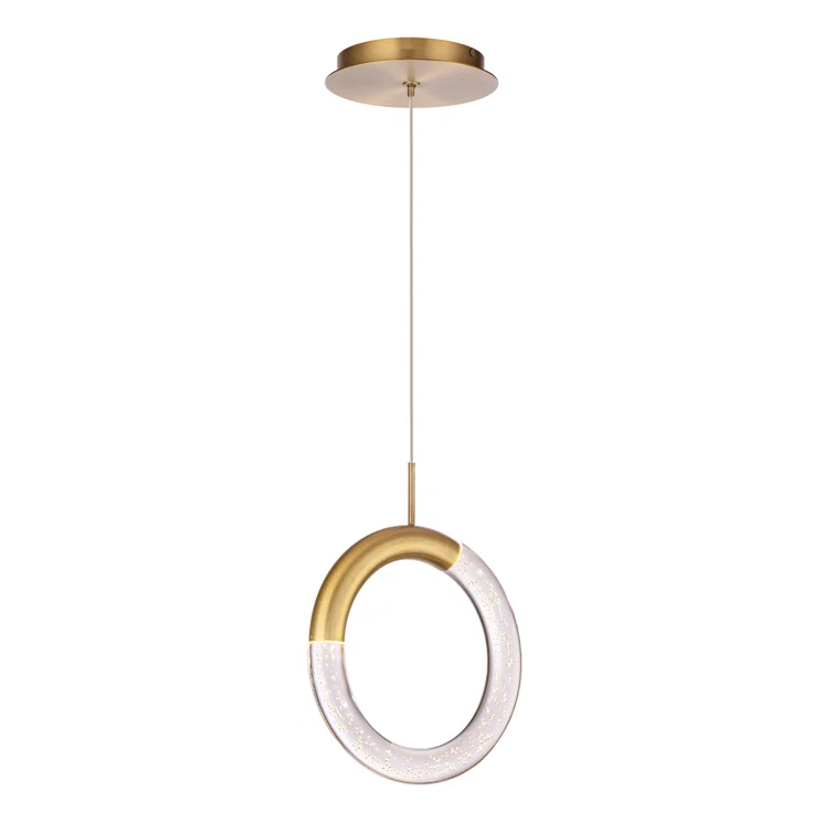 Ringlet 1 - Light Aged Brass LED Geometric Pendant