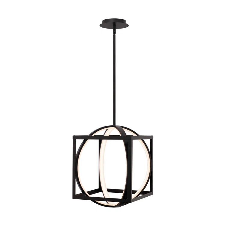 dweLED 1 - Light Black LED Geometric Pendant