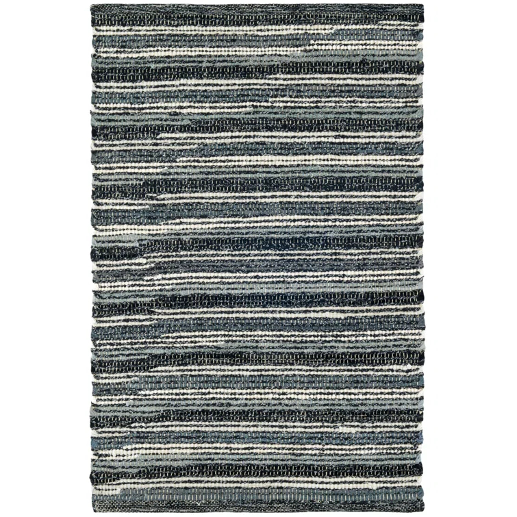 Francisco Black Handwoven Cotton Rug