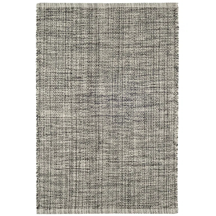 Marled Black Handwoven Cotton Rug