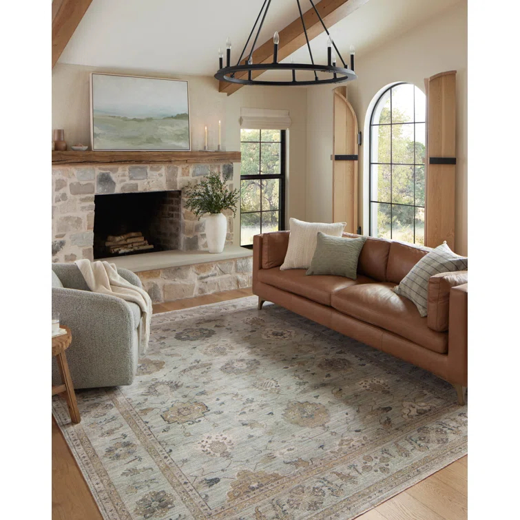Magnolia Home by Joanna Gaines x Loloi Magnolia Home By Joanna Gaines X Loloi Millie Sky / Gold Area Rug