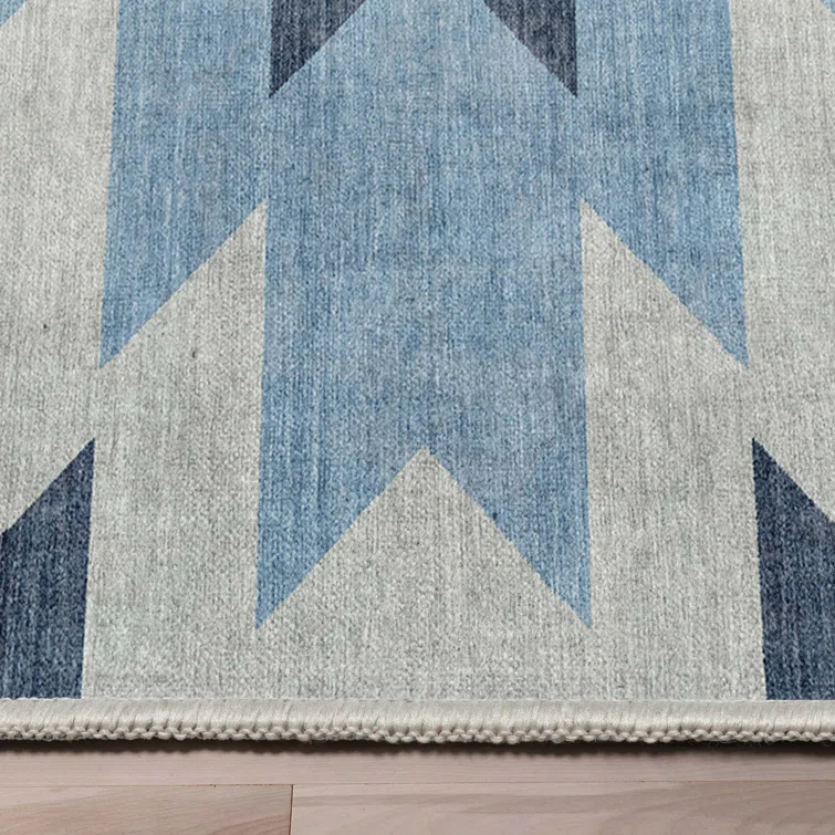 Kehr Albuquerque Southwestern Flatweave Blue Area Rug