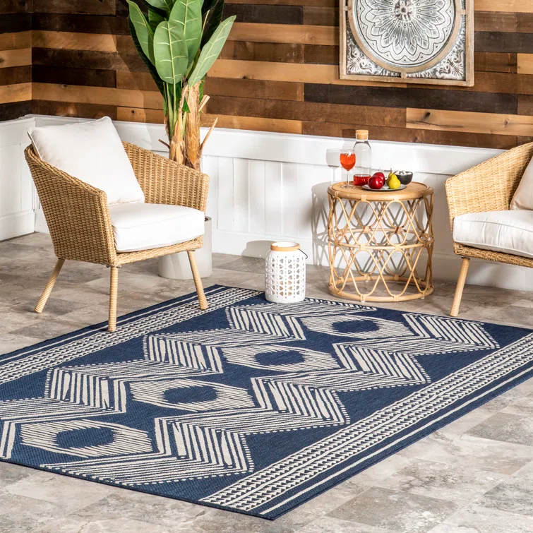 Alvina Blue Indoor/Outdoor Area Rug