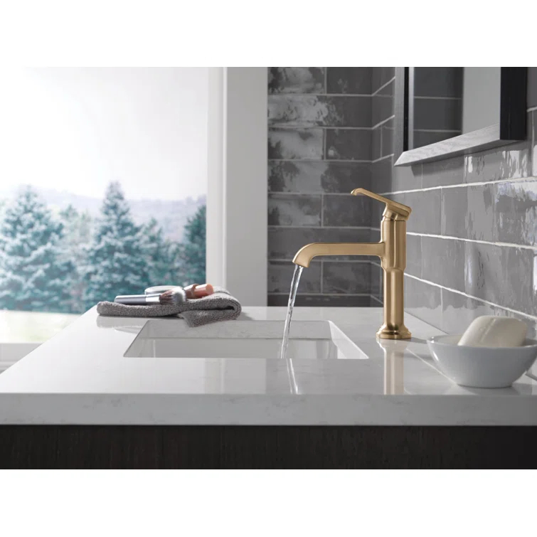 Tetra Single Hole Bathroom Faucet, Single Handle Bathroom Sink Faucet with Drain Assembly